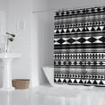 thumbnail image 2 of Black White Ethnic Pattern Shower Curtain 72"x84" ,Bathroom Decorative Shower Curtains Set with 12 Hooks,Modern Waterproof Washable Shower Curtain, 2 of 6