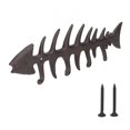 thumbnail image 1 of Toallero de huesos de pescado montado en la pared, 4 ganchos, estilo europeo, soporte de toalla de mano de metal resistente para el hogar, cocina, tipo 1 (7,5x2,4x0,4 pulgadas), 1 of 14