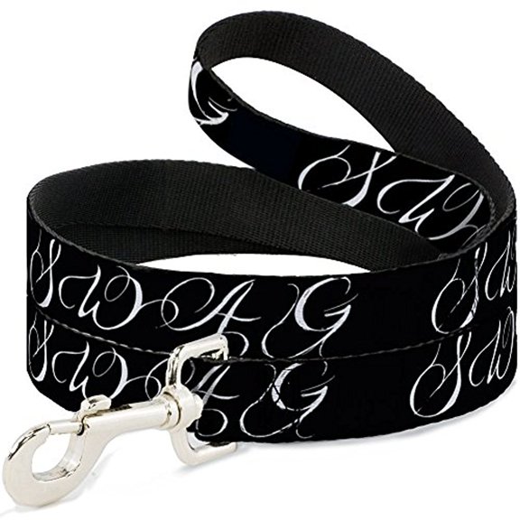 Buckle-Down "SWAG Script Black White" Dog Leash