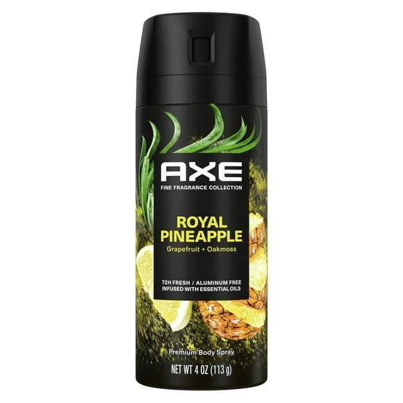 Axe Fine Fragrance Men's Deodorant Spray Royal Pineapple Grapefruit + Oakmoss Aluminum Free, 4 oz