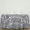 thumbnail image 4 of BalsaCircle 120" Black White Damask Flocking Table Top Round Tablecloth Dining Table Linens, 4 of 4