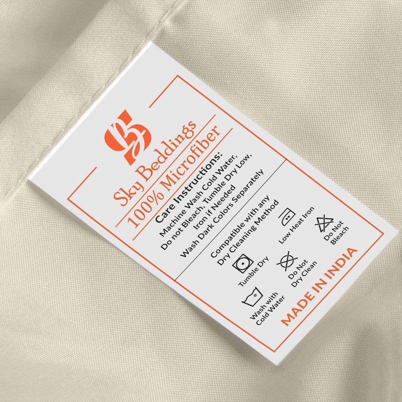 SKY BEDDINGS Luxury Pleated Queen Bed Skirt with Split Corners - 14 Inch Tailored Drop - Pleated Dust Ruffle - Wrinkle-Free 100% Microfiber - Easy Fit, Soft & Durable - Ivory