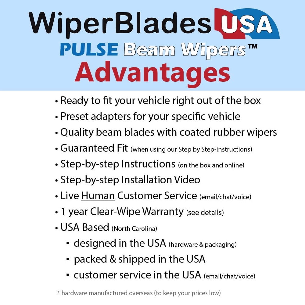 2009 Subaru Forester Beam Wiper Blades Wipers w/1yr Warranty (Set of 2) (WiperBladesUSA)