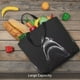 thumbnail image 5 of Fotbe Black And White Shark Bolsa Tote con Estampado para Mujer, Bolsos con Cremallera, Bolsa de Hombro Casual de Gran Capacidad con Bolsillos Internos, 5 of 7