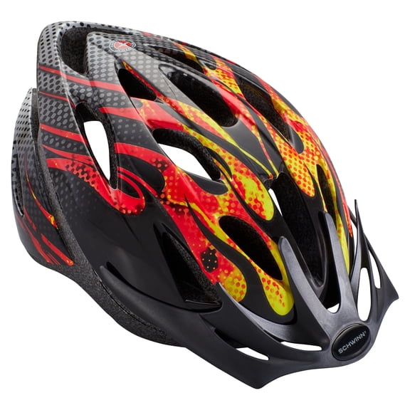 Schwinn Thrasher Child Bicycle Helmet, Ages 5 - 8, Orange Flames
