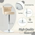 thumbnail image 5 of Nmkwnr Pack of 2 Adjustable Swivel Bar Stool with Metal Legs, Velvet Counter Height Barstools for Kitchen, Dining Room, Bar, Beige, 5 of 7