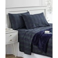 thumbnail image 2 of Sanders Holiday Microfiber 5 PC Full Sheet Set With Throw Bedding, Navy, 2 of 2
