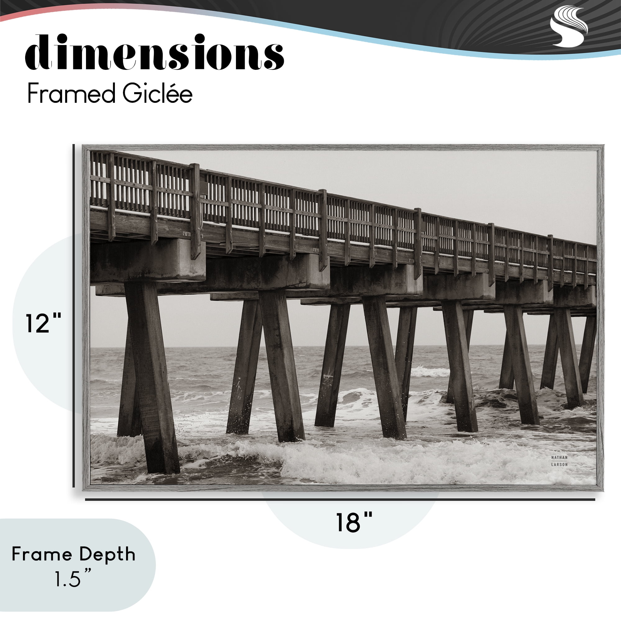 Stupell Industries Pier Angles Structure Gray Framed Giclee Art, design by Nathan Larson