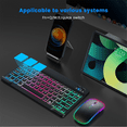 thumbnail image 5 of 10inch Wireless Keyboard and Mouse RGB Backlit Rechargeable Bluetooth Keyboard and Mouse Combo Kit White, 5 of 9
