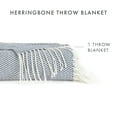 thumbnail image 3 of Noble Linens Herringbone Throw Blanket, Dusk Blue, Standard Throw, 3 of 6