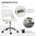 thumbnail image 4 of Cream White Velvet Swivel Office Chair | Mid-Back Computer Desk Chair with Adjustable Height & Breathable Design for Home Office & Living Room - 19.3" x 23.6", 4 of 7