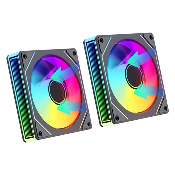 Computer Case Fan 120mm PWM ARGB 2-Pack for Builds, Hydraulic Bearing Cooling with Lighting Sync