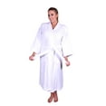 thumbnail image 2 of Puffy Cotton Adult Unisex Kimono Bath Robe Natural Soft Cotton - White, 2 of 6