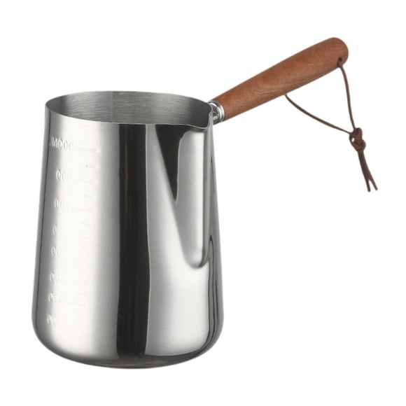 Cafetera turca de acero inoxidable con mango de madera, tetera, espumador de leche y café. 1000 ml