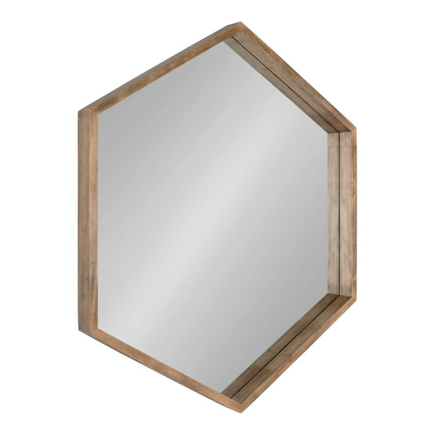 Kate And Laurel Hutton Hexagon Wood, Century Contemporary Wall Art Mirror
