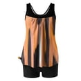 thumbnail image 4 of Modest Swimsuits for Women Gradient Print Back Cutout Sling Swimsuit with Skirted Top And Swim Trunks 2 Pc, 4 of 7