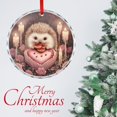 thumbnail image 3 of Cute Little Hedgehog with Rose Crystal Glass Christmas Ornament Hanging Ornaments for Holiday Decoration Valentine’s Day Gifts Round Glass Hanging Ornament, 3 of 8