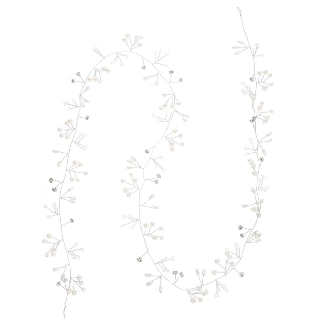Perlas de boda larga perlas para el cabello mujeres accesorios para el cabello de diadema de novia