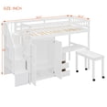 thumbnail image 2 of Harper & Bright Designs Twin Size Loft Bed with Stairs and Wardrobe, Wood Twin Storage Bed with Desk & Bookshelf for Boys Girls, White, 2 of 18