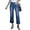 Darkness Blue, variant on Women's Wide Leg Jeans Denim Pants Crop Flare Leg Jeans High Waisted Stretchy Straight Leg with Buttoned AnklesTrendy Casual with Pocket Light Blue