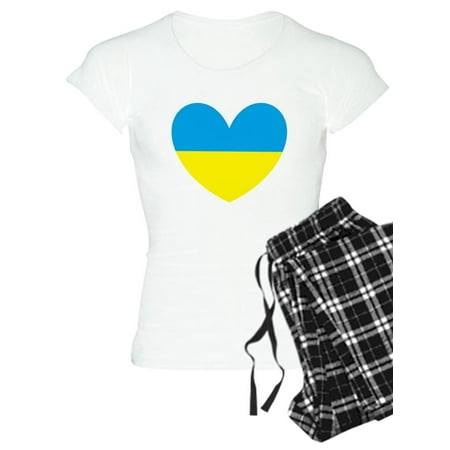 

CafePress - I Stand With Ukraine Heart Pajamas - Women s Light Pajamas