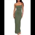 thumbnail image 1 of Vestido Ajustado con Tirantes Finos para Mujer, Informal, de Verano Verde L, 1 of 8