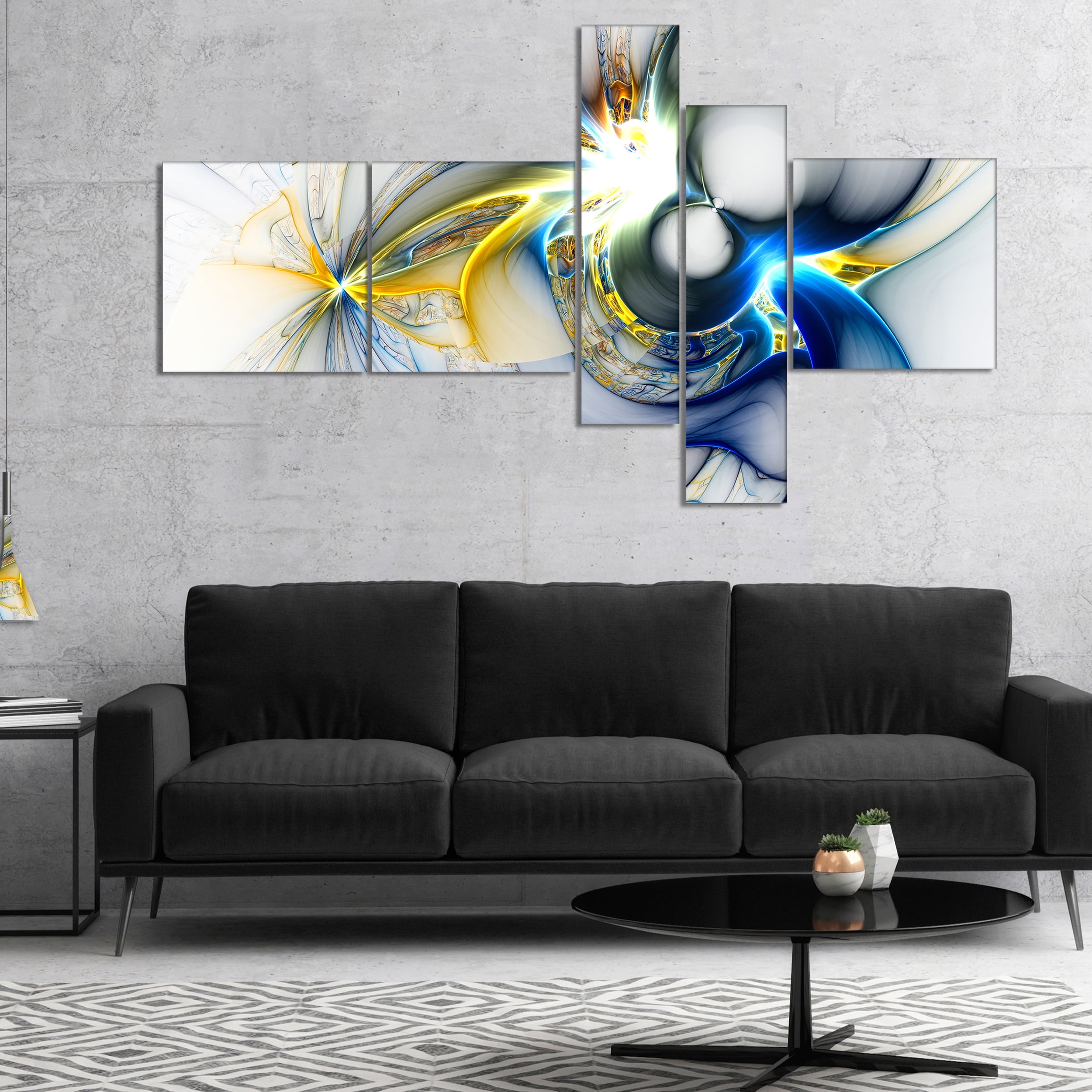 Designart 'Shining Multi Colored Plasma ' Abstract Wall Art Canvas