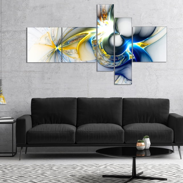 Designart - Plasma Multicolore Brillant - Toile Abstraite d'Art Mural