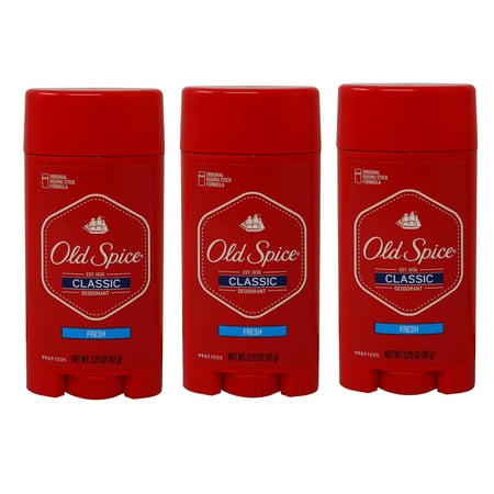 Old Spice Classic Deodorant Stick, Fresh 3.25 oz (Pack of 3)