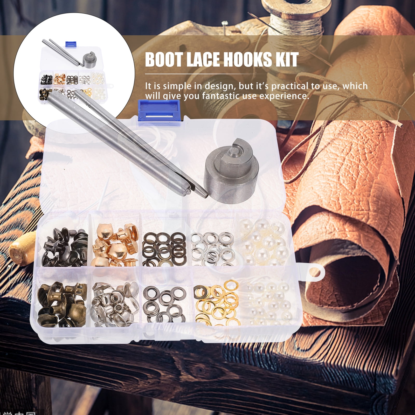 2 Sets Hiking Shoes with Hook Boots Eyelets and Grommets Lace Hooks Kit Camping Major Flexibility Copper Stainless Steel