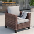 thumbnail image 4 of ACEGOSES Outdoor Patio Wicker Chairs Set of 2, Brown Rattan Seating with Thick Cushions for Lawn or Poolside, Light Gray, 4 of 6
