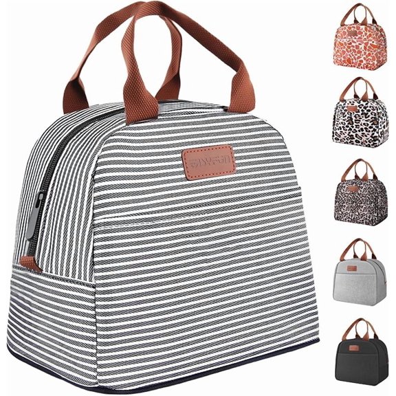 EASYFUN Lunch Bag for Women & Men, Adult Insulated Leakproof Lunch Box Bags with Large Capacity, Cooler Tote Bag for Work/Travel/Office/Outdoor (Panther Brown)