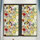 thumbnail image 2 of Lámina adhesiva estática para ventanas con motivos florales y arcoíris, 100 x 43 cm, adhesivo de PVC, 4 diseños botánicos para puertas de cristal, 2 of 5