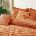 thumbnail image 3 of Home Soft Things 7 Piece Ogee Faux Fur Embroidery Bedspread Set - Burnt Orange - King (102" x 90"), 3 of 9