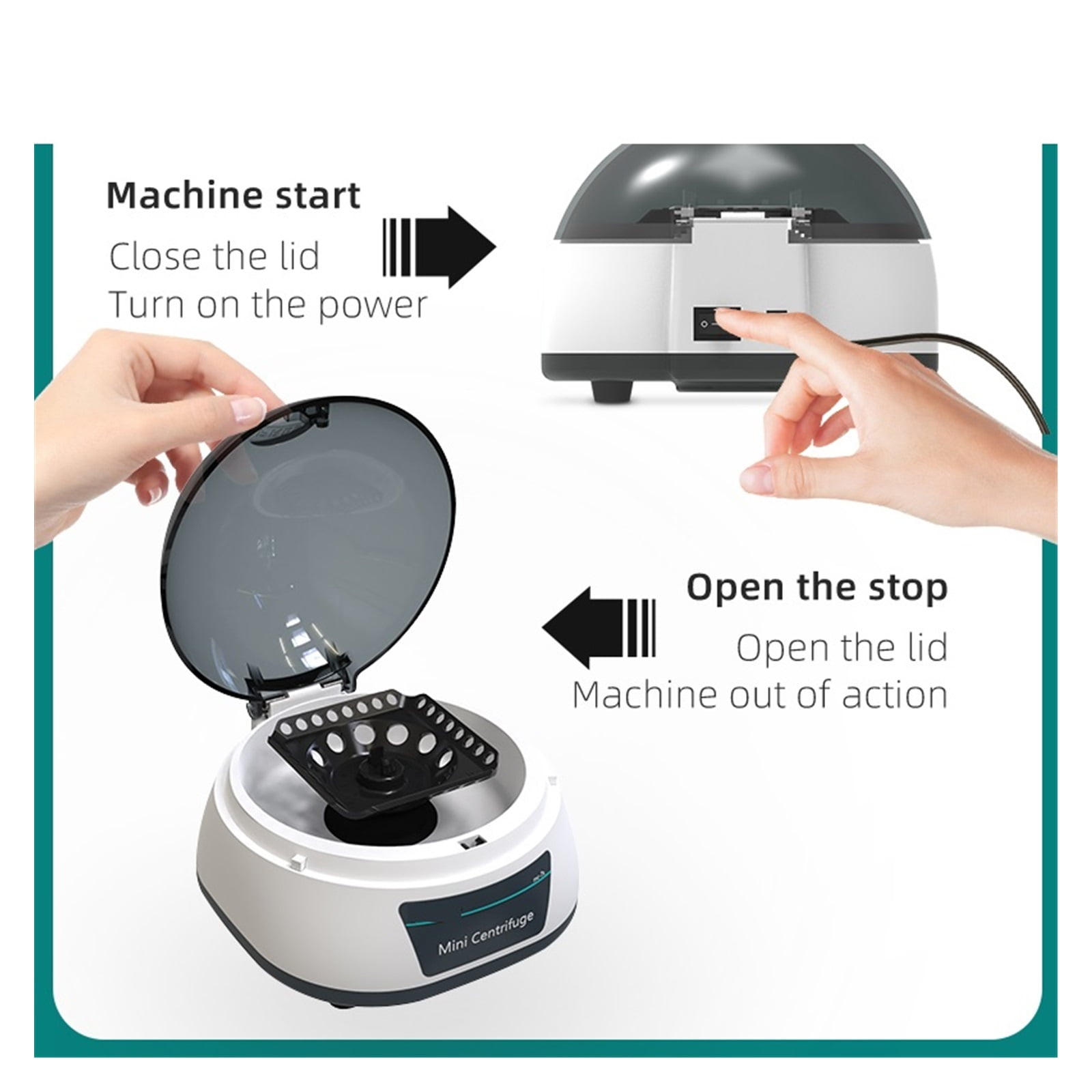 Pcr Micro Centrifuge Machine Digital High-speed Prp Plasma Centrifuge Lab 12000rpm 0.2/0.5/1.5/2ml Centrifuge Tube ,Easy to Operate