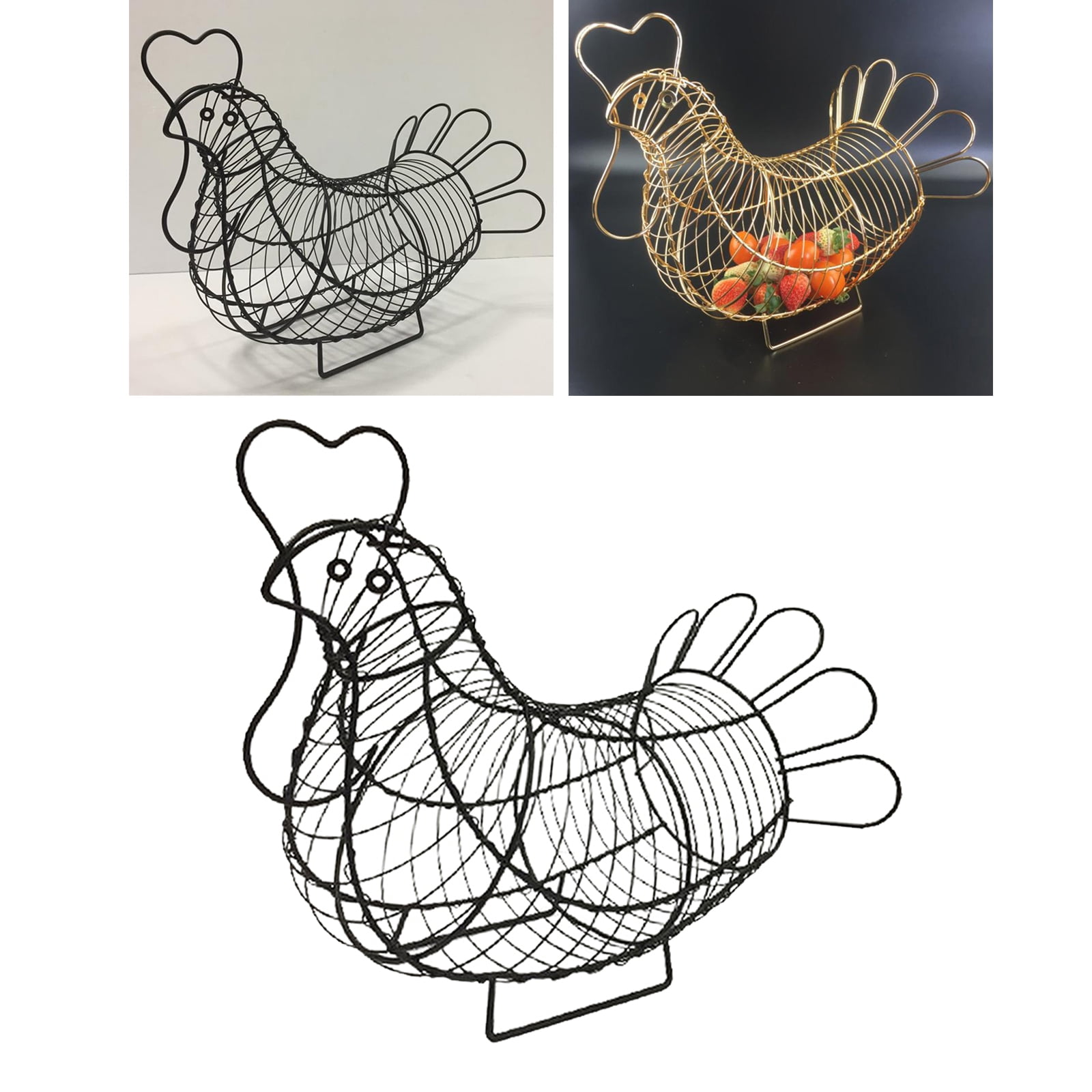 Axioma Black Iron Art Eggs Storage Basket Chicken Sha Holder Household Vegetables Fruit