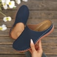 thumbnail image 4 of Women's Platform Wedge Sandals Closed Toe Breathable Mules Comfortable Garden Clogs Non Slip Work Shoes Blue Size 7.5, 4 of 6