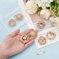 thumbnail image 3 of 1 set 6pcs 6 styles Alloy Rhinestone Scarf Clips with Brooch Basements Golden Mixed Shapes 36~40x35.5~37.5x10~20mm 1pc/style Alloy+Rhinestone, 3 of 6