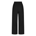 thumbnail image 5 of Wyobmus Women's High Waisted Pants Dressy Casual Elegant Work Office Trouser Suit Pants With Pockets C-Black, 5 of 6