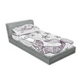 thumbnail image 2 of Ambesonne Ocean Fitted Sheet & Pillow Sham Set, Mermaid with Wave, Twin, Grey, 2 of 2