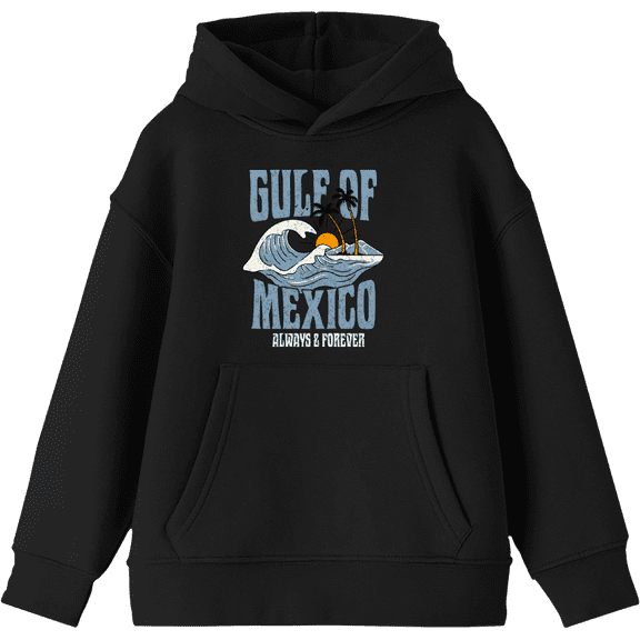 Gulf of Mexico Always & Forever Youth Black Long Sleee Hoodie-Medium