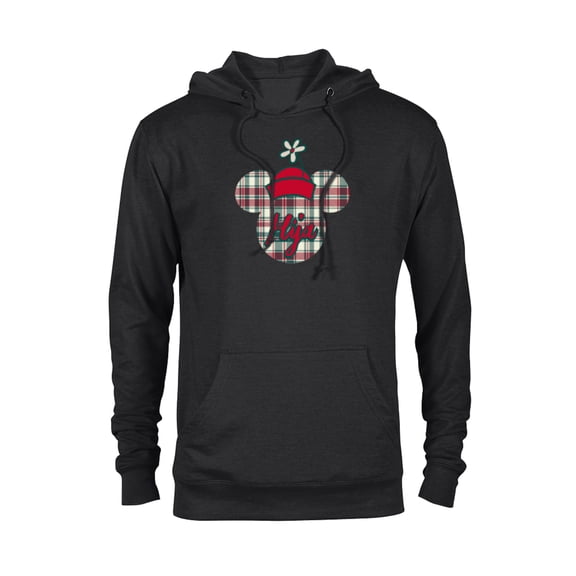Disney Minnie Mouse Christmas Holiday Plaid for Hija - Pullover Hoodie for Adults - Customized-Black