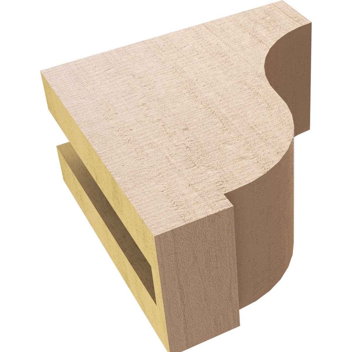 3"W x 6"D x 6"H Classic Van Buren Rough Cedar Woodgrain TimberThane Corbel, Primed Tan