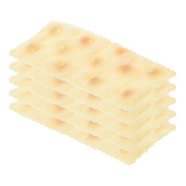 5pcs Realistic Soda Crackers Artificial Biscuits Model for Kitchen Display Home Photography Props Food Styling