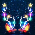 thumbnail image 1 of Jeairts-Pinzas para el cabello navideñas con luz, tocado con astas de reno brillantes, pasadores para el cabello, accesorios navideños para el cabello Led para mujer, 1 of 1