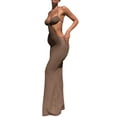 thumbnail image 3 of Txlixc LAdidas Hollow bodycon dress, Summer Women #39;s Solid Low neck sin mangas back stranded Beach dress Txlixc moda, 3 of 4