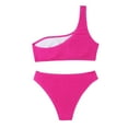 thumbnail image 6 of Sngxgn Set for Women Bathing Suit High Waisted V Neck Two Pieces Swimsuit(Hot Pink,M), 6 of 9