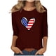 thumbnail image 1 of Blusas para Mujeres Casual 3/4 Manga Cuello Redondo Impreso Suelto, Mujer 3/4 Manga Tops Y Blusas para Diario, 1 of 4