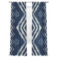 thumbnail image 2 of Navy Blue Sheer Curtains 96 Inches Long 2 Panels Set, Window Sheer Curtains for Living Room/Bedroom, Vintage Tribal Abstract Geometric Tie Dye Art Light Filtering Rod Pocket Curtain 52''x96''x2, 2 of 8