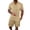 10#Khaki, variant on Men's Summer Beach Outfits 2 Piece Short Sets Shirts and Shorts Vacation Texture Sets for Men Light Brown L